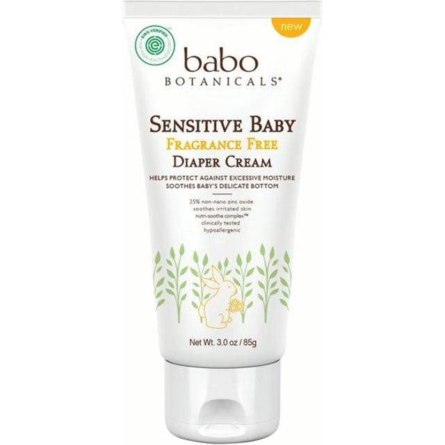 Babo Botanicals  Sensitive Baby  Diaper Rash Cream  Fragrance Free  3 oz (85 g)
