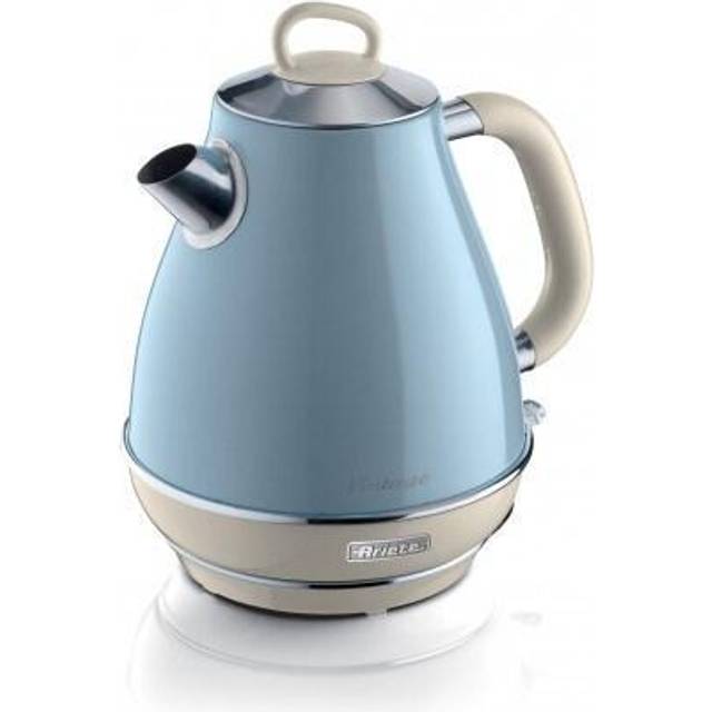 Ariete 2869 vintage, elektrisk vattenkokare i rostfritt stål, 1,7 liter, för vatten, te och örtte, automatisk avstängning, 2 000 W, pastellbeige