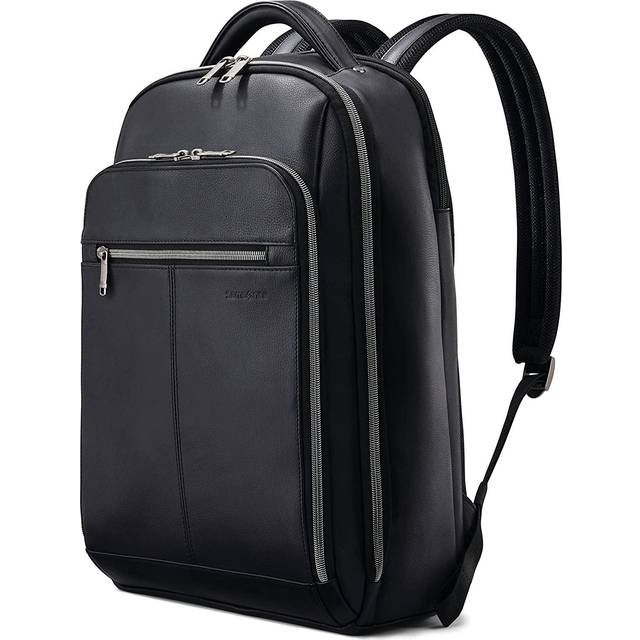 Samsonite Classic Leather Backpack  Black  One Size