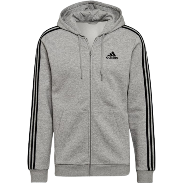Adidas Men's Standard Essentials Fleece 3-Stripes Full-Zip Hoodie  Med