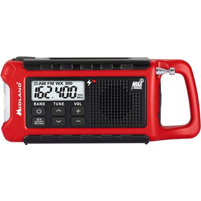 Midland Radio ER210 E+Ready Compact Emergency Crank WX Radio in Red