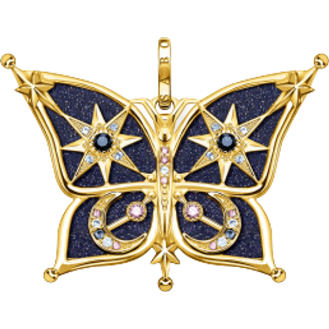 Thomas Sabo Pendant butterfly star & moon gold multicoloured PE929-963-7 - brown/dark-blue/yellow gold-coloured/light blue/violet - one size