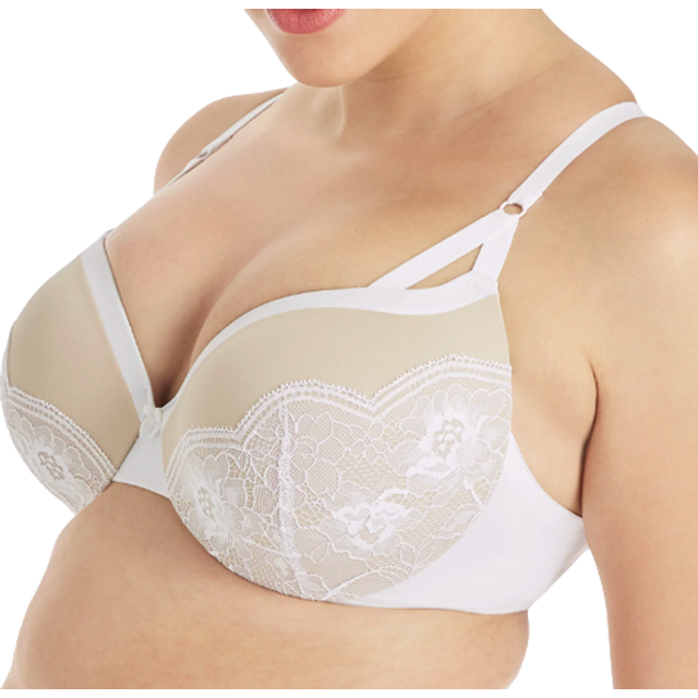 Maidenform womens Love the Lift Push Up & in Demi Dm9900 Bra  White/Paris Nude Strappy Lace  34C US