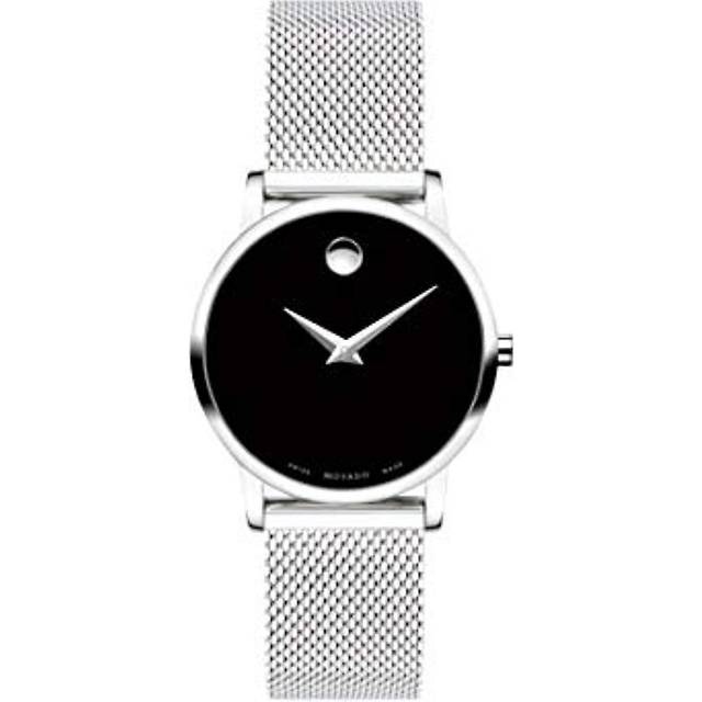 MOVADO Museum 28MM SS Classic BLK Dial Mesh Women's Watch 0607220 / 607220 - Black - 28 mm