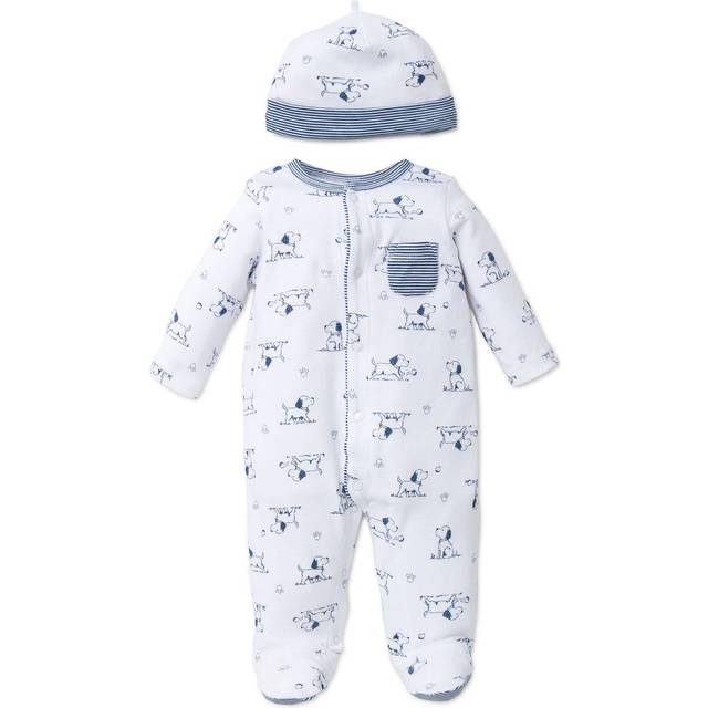 Little Me Boys' Puppy Print Footie & Hat Set - Baby