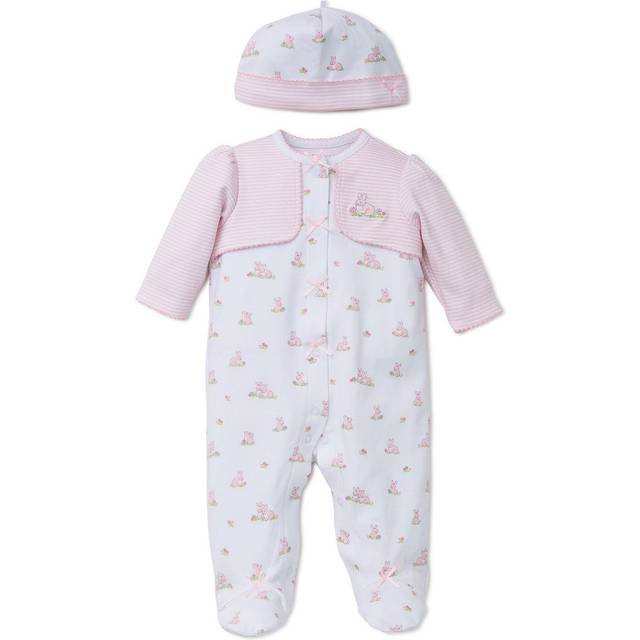 Little Me Girls' Baby Bunnies Footie & Hat Set - Baby