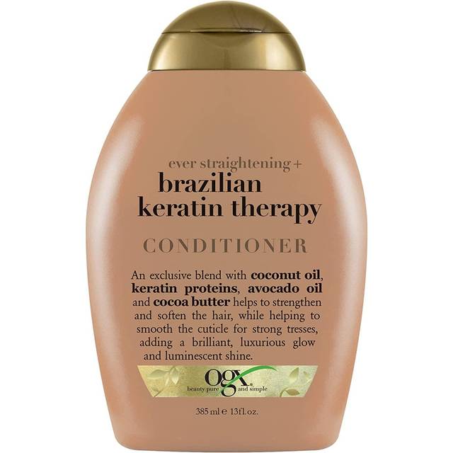 OGX Ever Straightening + Brazilian Keratin Therapy Hair-Smoothing Conditioner with Coconut Oil, Cocoa Butter & Avocado Oil, Paraben-Free, Sulfate-Fre