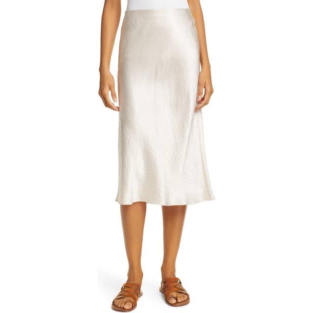 Satin Slip Midi Skirt - CHAMPAGNE - X-Large