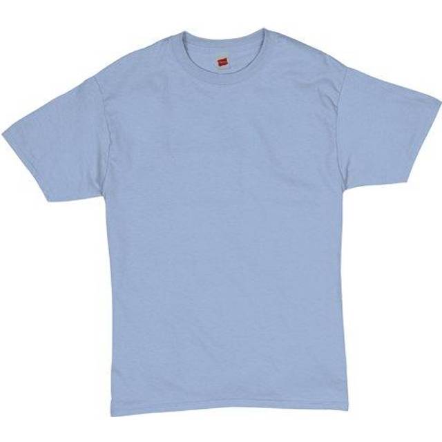 Hanes Essentials t-shirt för män, kortärmade t-shirts, rund hals, bomulls-t-tröjor för män, värdepaket, Ljusblå – 4-pack, S