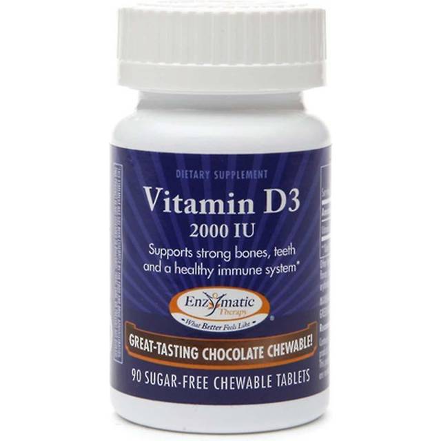 Nature's Way, Vitamin D3, Extra Strength, Chocolate Flavor, 50 mcg (2,000 IU), Sugar-Free, 90 Tablets