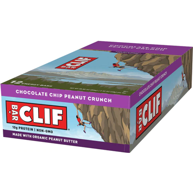Clif Bar, Energy Bar, Chocolate Chip Peanut Crunch, 12 bars, 68 g (2.40 oz) each
