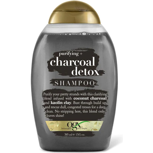 OGX Purifying + Charcoal Detox Shampoo for Buildup Removal and Light Nourishment  No Sulfates  13 fl oz