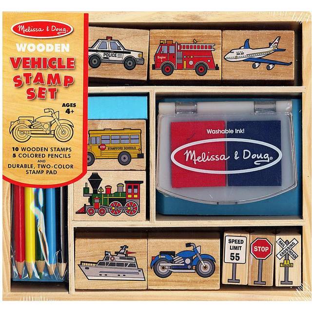 Melissa & Doug Wooden Stamp Set-Vehicle MDSS-2409