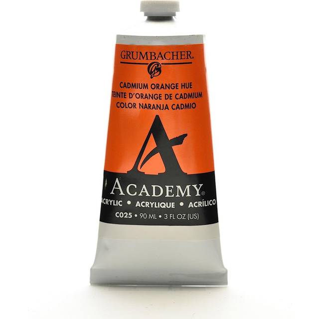 GRUMBACHER Academy Acrylic Paint  3 Fl Oz (Pack of 1)  Cadmium Orange  3 Ounces