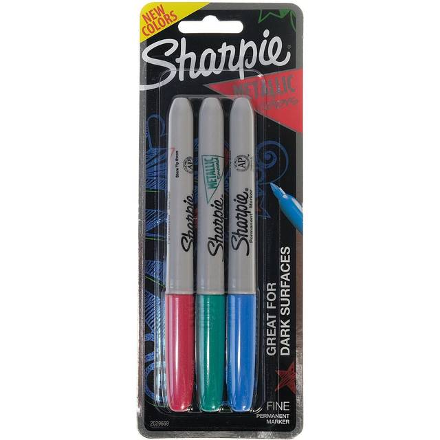 Sharpie Metallic Fine Point Permanent Markers 3/Pkg-Ruby, Sapphire, Emerald