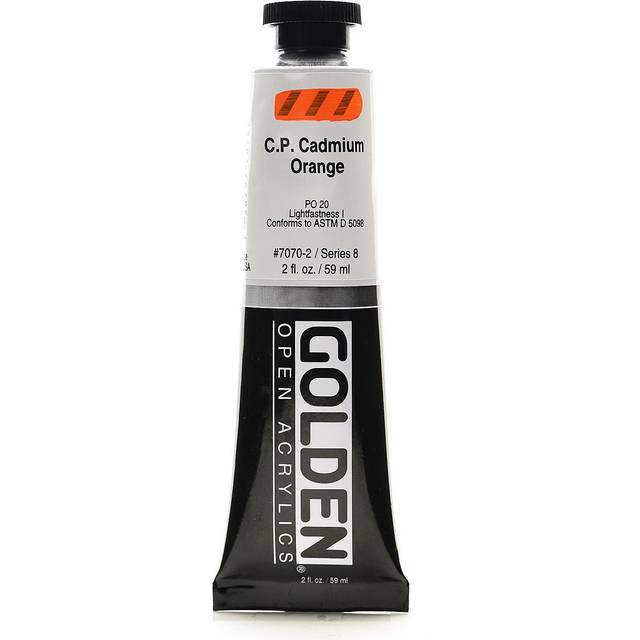 Golden : Open : Slow Drying Acrylic Paint : 59ml (2oz): C.P. Cadmium Orange VIII