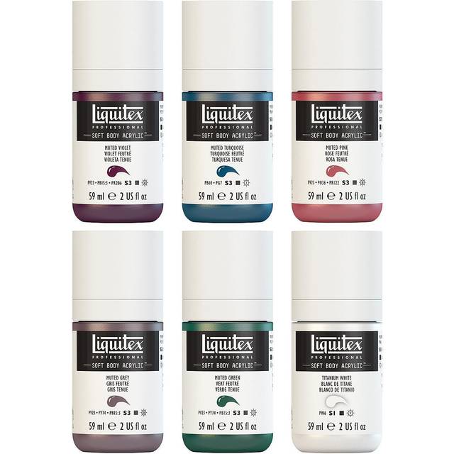 LIQUITEX 3699331 akrylfärg set med 6 x 59 ml flaskor