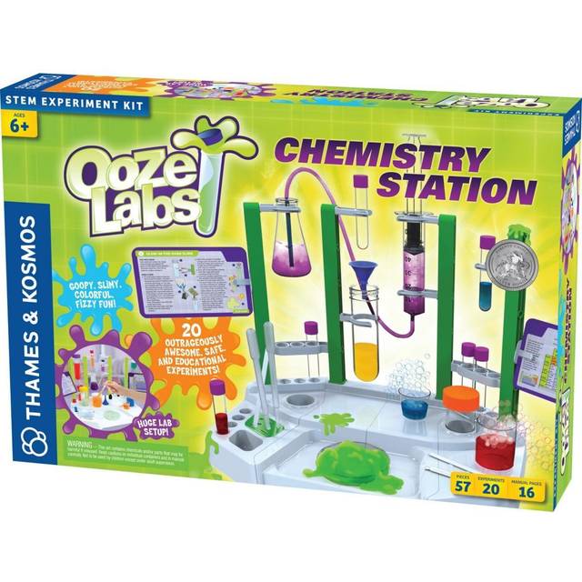 Thames & Kosmos Ooze Labs Chemistry Station Science Experiment Kit  20 Non-Hazardous Experiments Including Safe Slime  Chromatography  Acids  Bases &