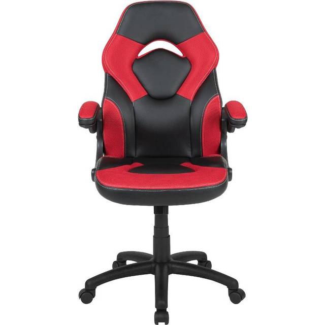 Flash Furniture X10 Gaming Chair, Ergonomic Office Chair for PC and Gaming Setups, Adjustable Gamer Chair with Back Support, LeatherSoft, Red/Black