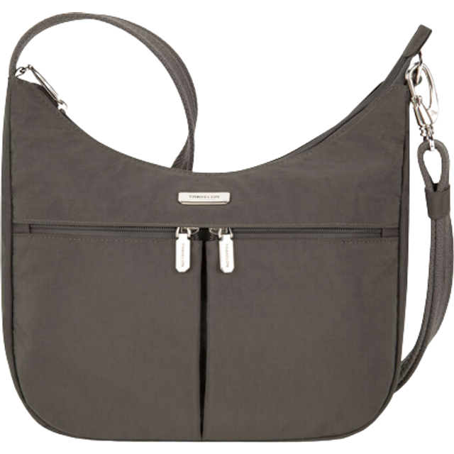 Travelon Women's Anti-Theft Essentials East/West Small Hobo Handbag - - Smoke (one size)