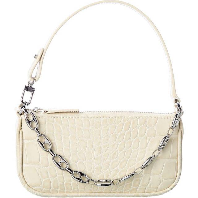 BY FAR Women's Mini Rachel Croco Bag - Cream