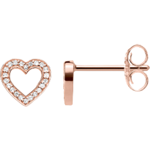 Thomas Sabo Ear studs hearts large white H1945-416-14 - ros&#xE9; gold-coloured/white - one size