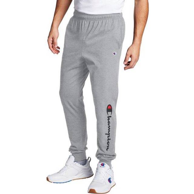 Champion Joggers  Lightweight Lounge  Jersey Graphic Pants for Men  31  Oxford Gray Script  Small