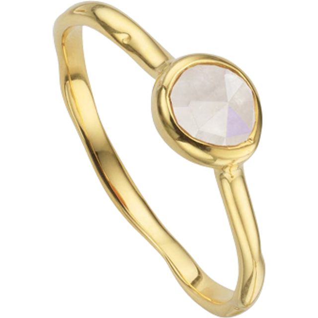 Monica Vinader Siren Small Moonstone Stacking Ring, Gold