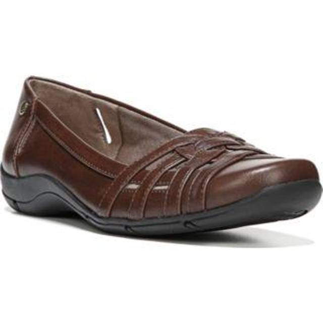 LifeStride Diverse Flat Shoes (Dark Tan) Leather 6.0 M