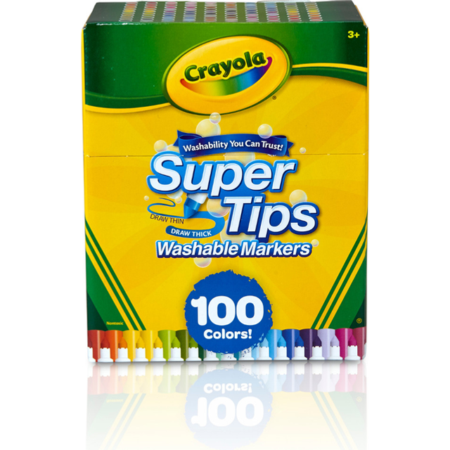 Crayola Super Tips Washable Markers-Assorted Colors 100/Pkg