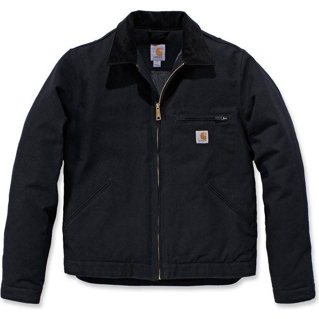Carhartt herr arbete-nytto-ytterkläder Avslappnad passform anka blanket fodrad Detroit jacka, Svart, M