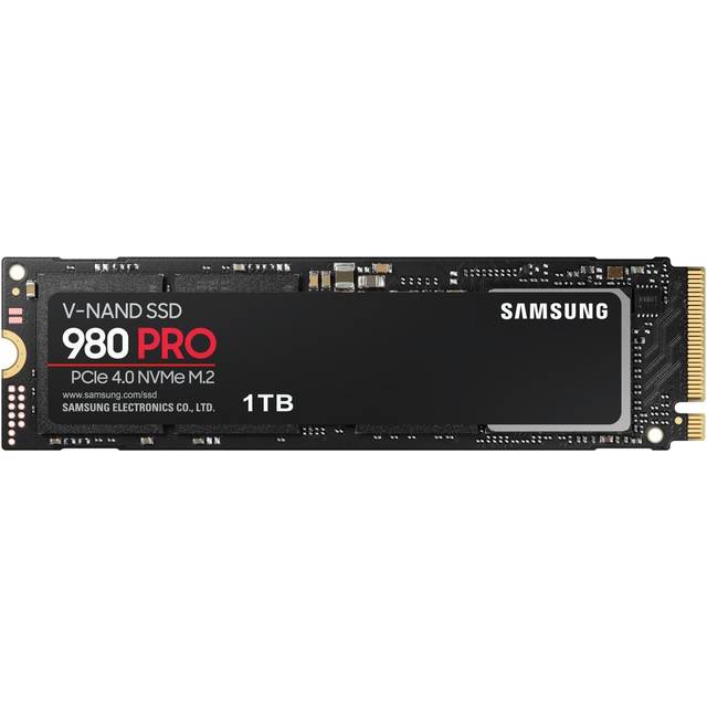Samsung 980 PRO SSD med kylfläns 1 TB PCIe Gen 4 NVMe M.2 intern solid state-hårddisk, värmekontroll, max hastighet, PS5-kompatibel, MZ-V8P1T0CW