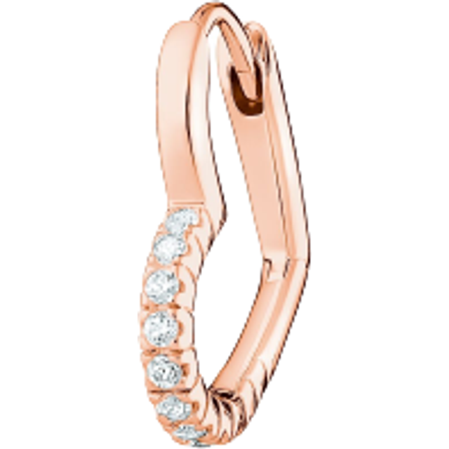Thomas Sabo Womens White Heart 18ct Rose Gold-plated Sterling-silver and Zirconia Hoop Earring - WHITE