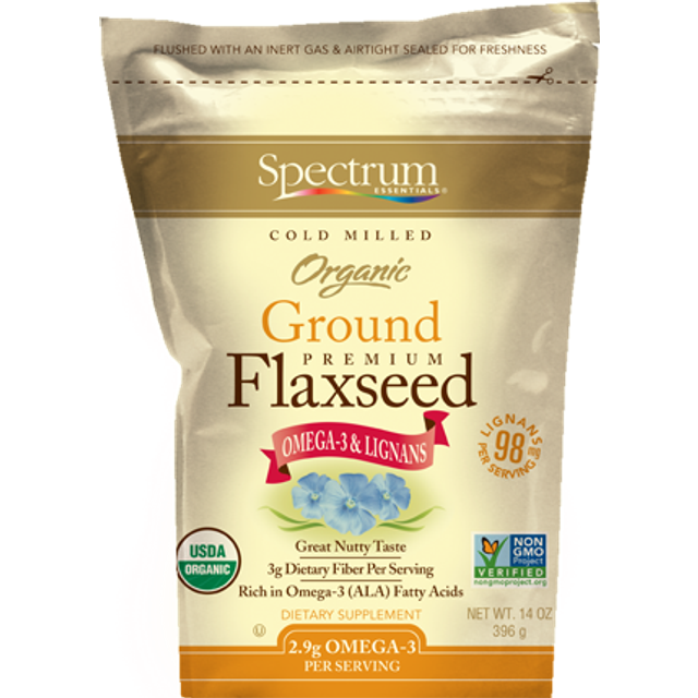 Spectrum Essentials  Organic Ground Premium Flaxseed  14 oz (396 g)