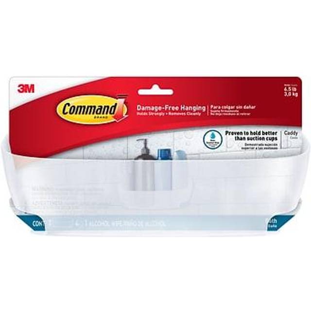 Command BATH11-ES Shower Caddy with Water Resistant Strips - Frosted