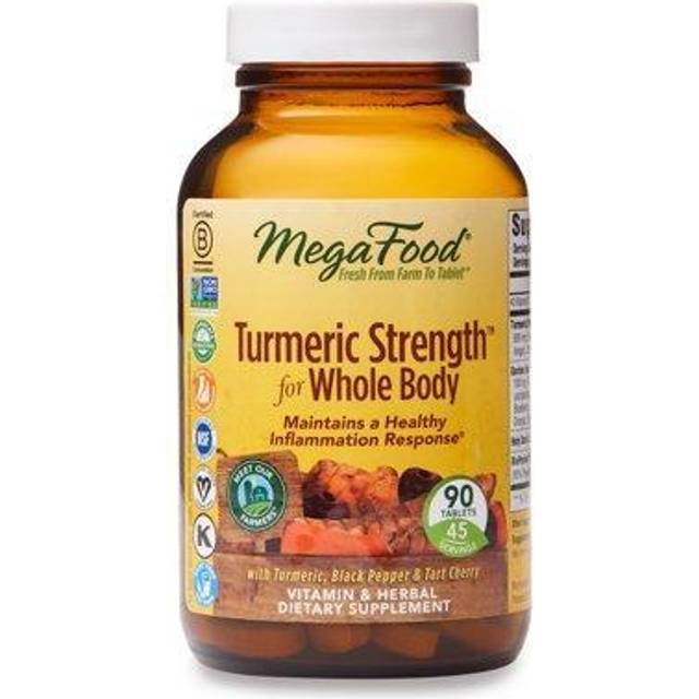MegaFood Turmeric Curcumin Extra Strength Whole Body with Black Pepper 90 Tablets
