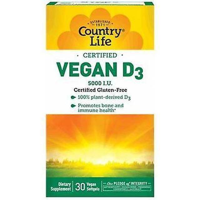 Country Life  Certified Vegan D3  125 mcg (5 000 IU)  30 Vegan Softgels