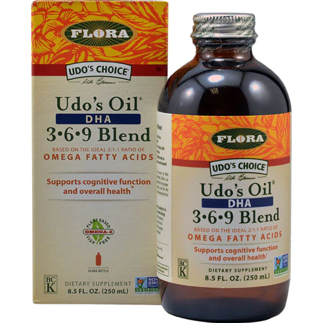 Flora  Udo's Choice  Udo's Oil  DHA 3-6-9 Blend  8.5 fl oz (250 ml)