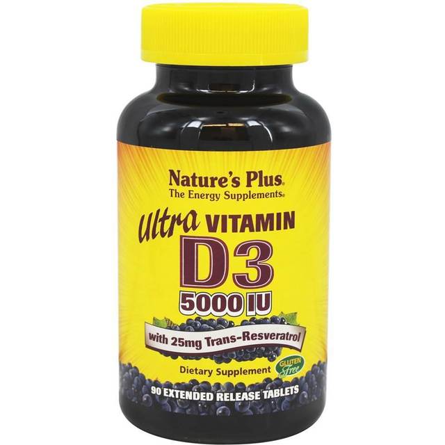 NaturesPlus Vitamin D3 with Resveratrol 5000 IU - 90 Tablets