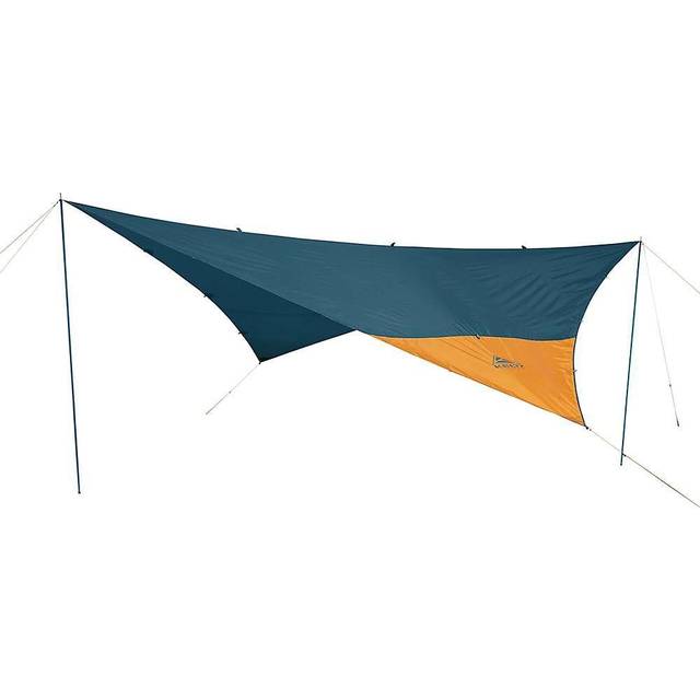 Kelty Noah's Tarp 9 Waterproof Sun & Rain Shelter, 9x9ft Blue - Blue/Orange