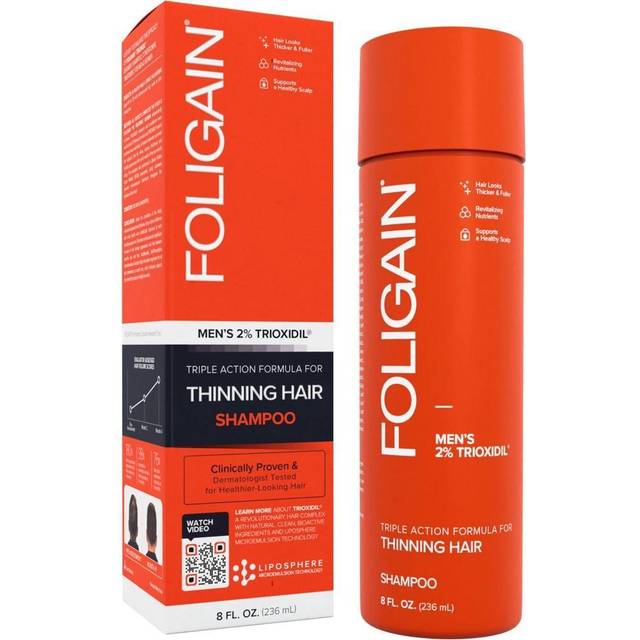 FOLIGAIN Triple Action Shampoo For Thinning Hair For Men with 2% Trioxidil (8 fl oz) 236ml