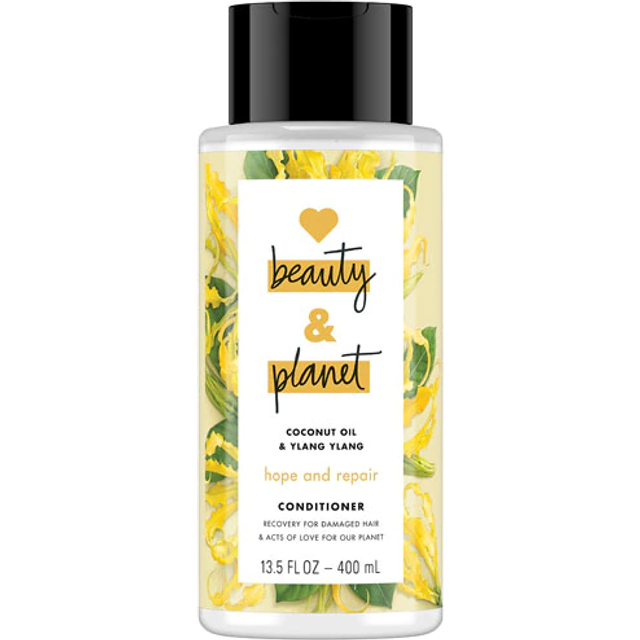 Love Beauty and Planet Silicone-Free Coconut Oil & Ylang Ylang Vegan Conditioner for Split Ends 13.5 fl oz