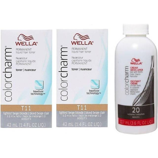 (T11+T11+Developer(Vol.20)) Wella Colour Charm Permanent Liquid Hair Toner - 42ml