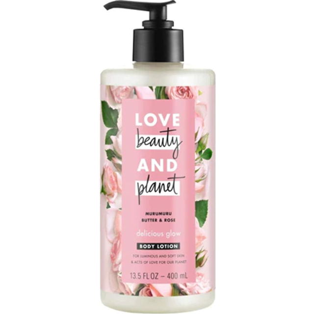 Love Beauty and Planet, Delicious Glow Body Lotion, Murumuru Butter & Rose, 13.5 fl oz (400 ml)