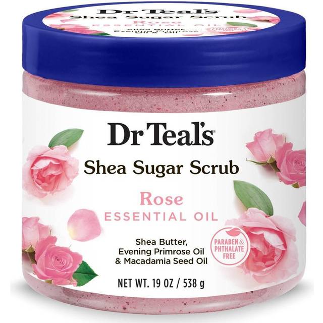 Dr Teal's Shea Sugar Scrub - Rose Essential Oil 19 oz