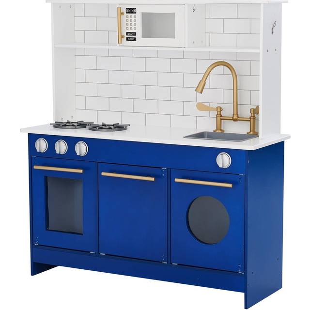 Teamson Kids Little Chef Berlin Modern Play Kitchen with Accessories - White (94cm H X 29.8cm W X 86.4cm D)