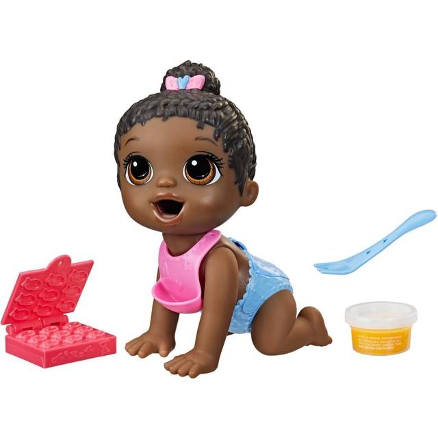Baby Alive Lil Snacks Doll, Eats and Poops, Snack-Themed 8-Inch Baby Doll, Snack Box Mold, Toy for Kids Ages 3 and Up, Black Hair
