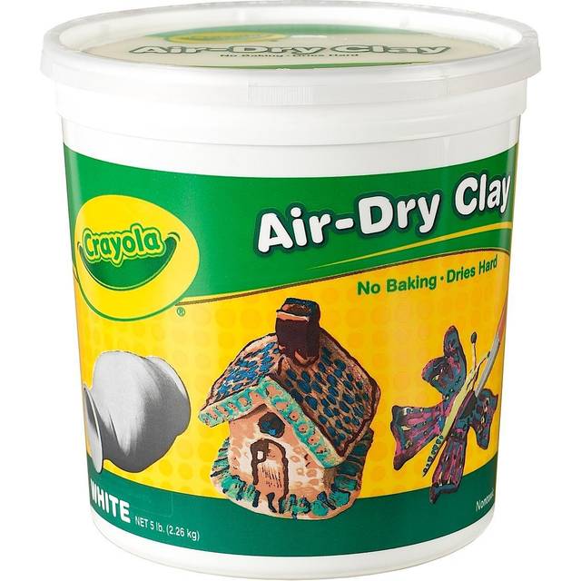 Crayola Air Dry Clay Bucket  No Bake Clay for Kids  Modeling Clay Alternative  5 lb Resealable Bucket  White