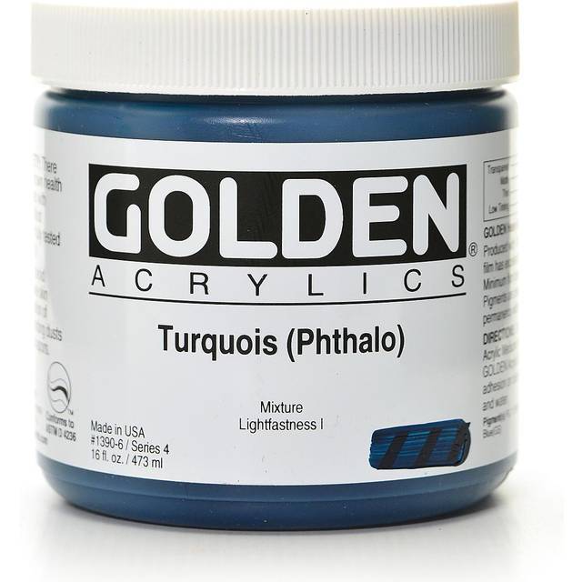 Golden : Heavy Body : Acrylic Paint : 473ml (16oz) : Turquoise Phthalo