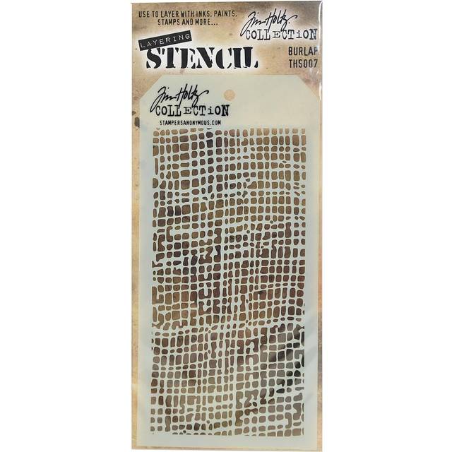 "Tim Holtz Layered Stencil 4.125""X8.5""-Burlap"